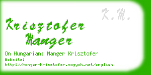 krisztofer manger business card